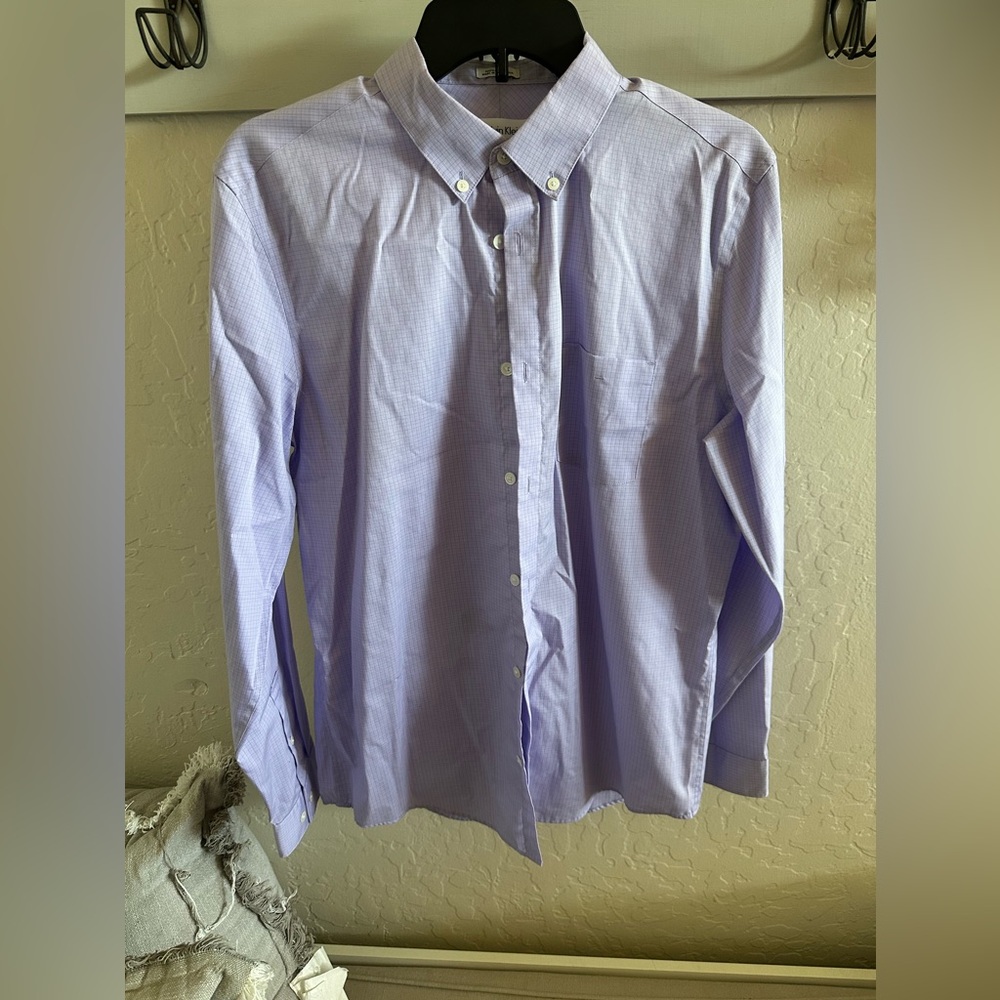 Men's Light Purple Button-Down Shirt Calvin Klein
